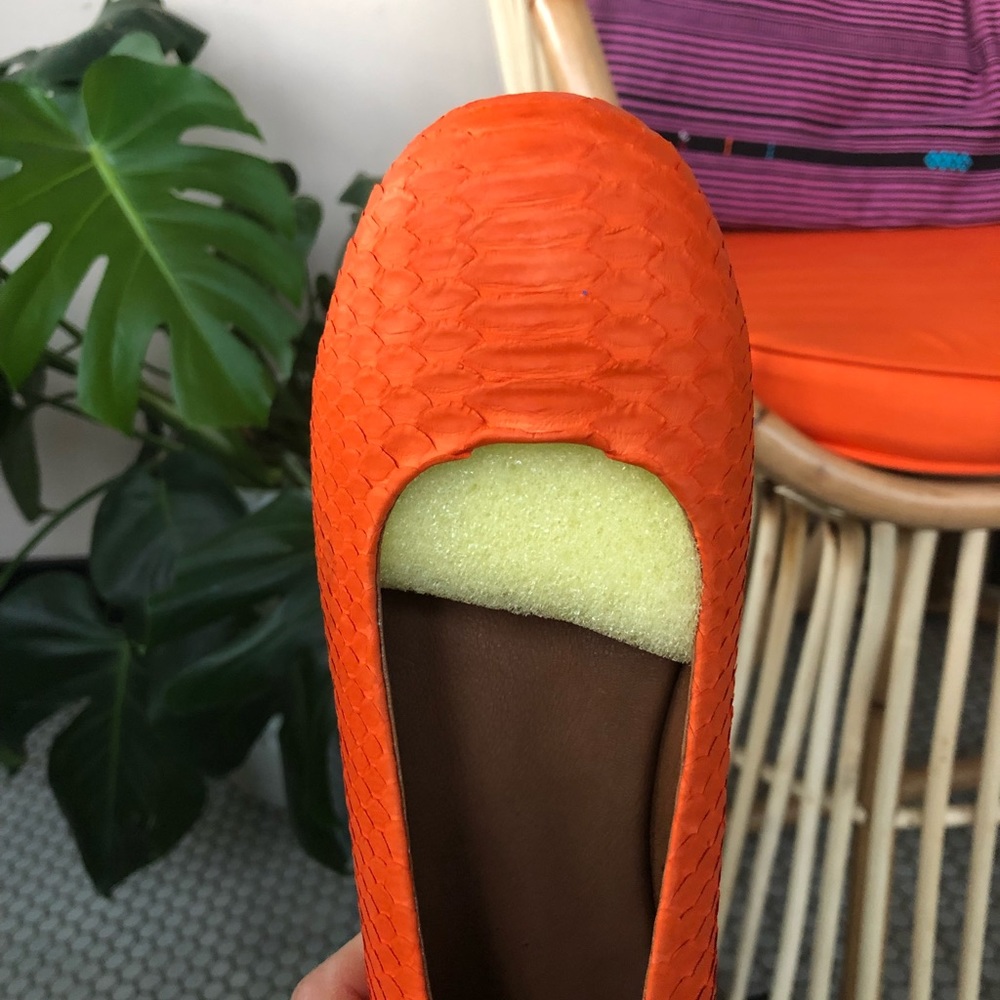 NWT Genuine python ballet flats- orange - Picture 3 of 7